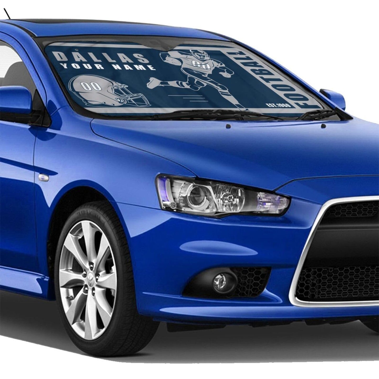 Personalized Dallas Windshield Sun Shade for Car SUV Truck UV Rays Sun Visor Protector Keep Your Vehicle Cool Add Name Number Gifts for Football Fan