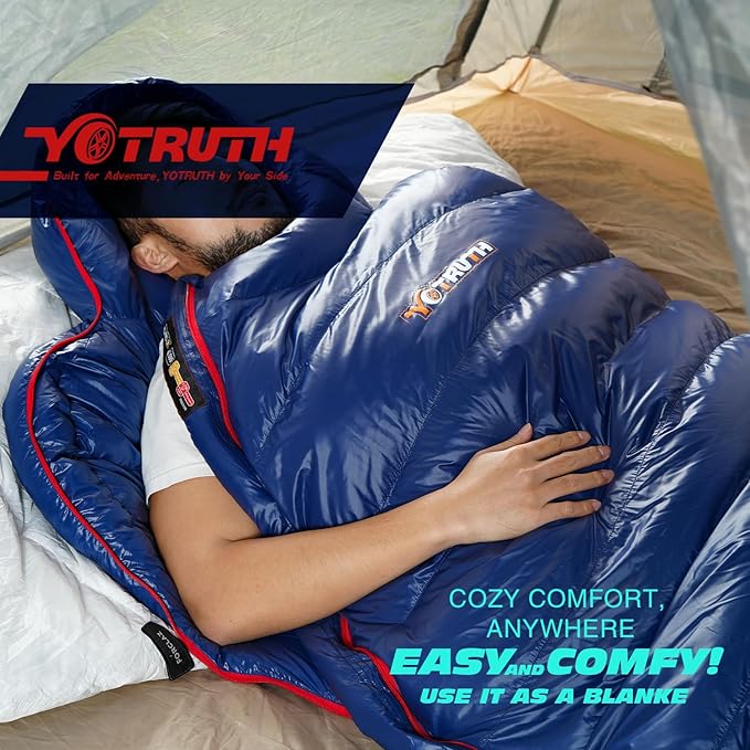 Lightweight Down Mummy Sleeping Bag with 650-FP Duck Down, Ideal for Camping and Backpacking, Durable Ripstop Nylon, Comfortable Footbox, 20°F, 2024