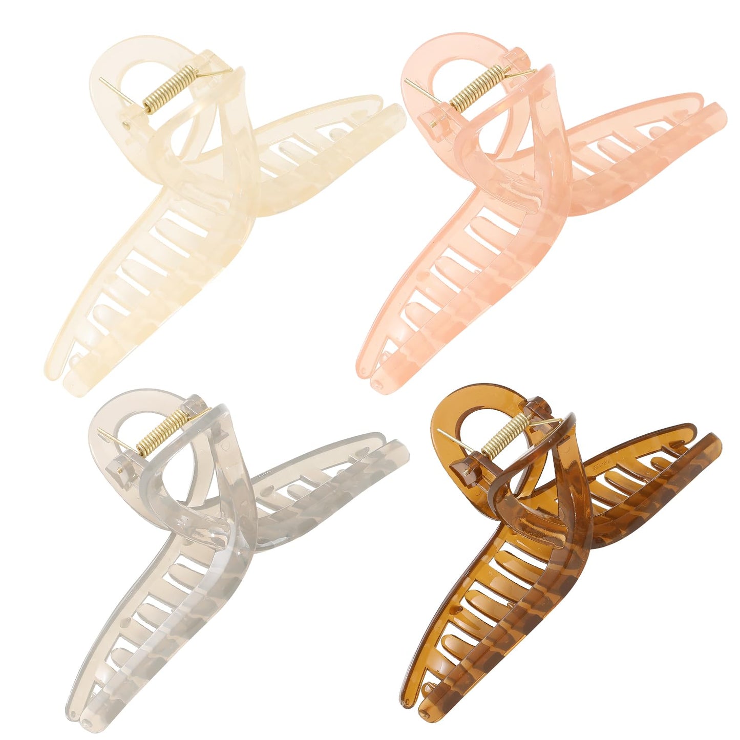 4 Pack Xl Jumbo Hair clips, 6Inche Extra Large Claw Clips for Thick Hair and Long Hair, Oversized Matte Non-slip Butterfly Hair Clips for Women, Big Strong Hold Jaw Clip,black Color