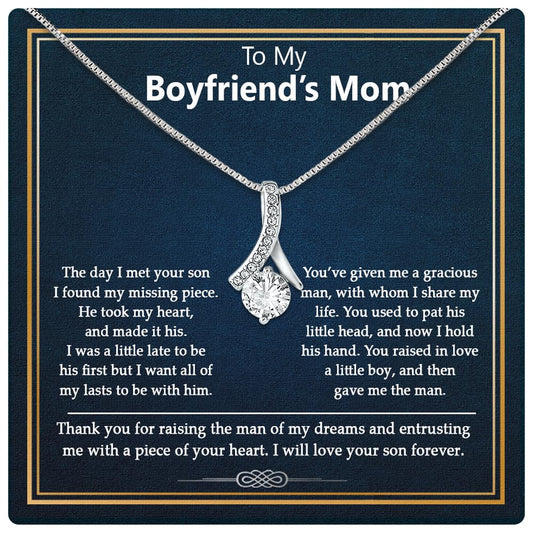 Larvincy To My Boyfriends Mom Necklace With Heartfelt Message & Elegant Box - Boyfriend Mom Gifts From Girlfriend On Birthday, Mothers Day, Christmas Or Special Occasion
