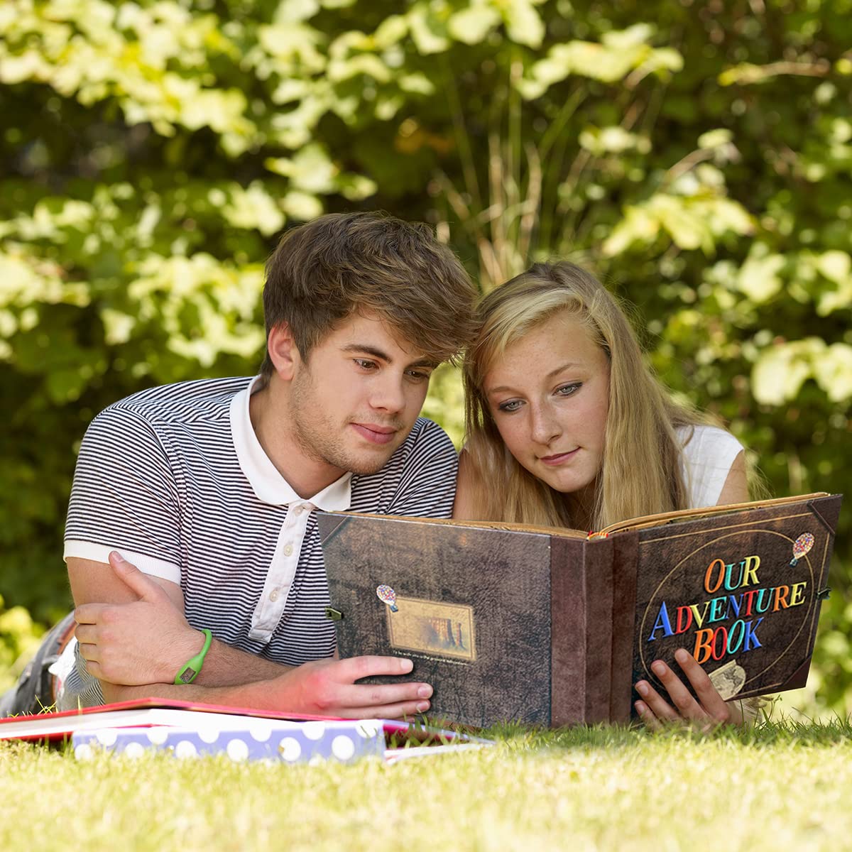 Our Adventure Book Travel Diary Photo Book,Scrapbook, Photo Album,Retro Style Travel Souvenir, Vintage Guestbook DIY Anniversary Wedding Travel Writing Baby Friend Gift, Heartfelt Present(Ball)