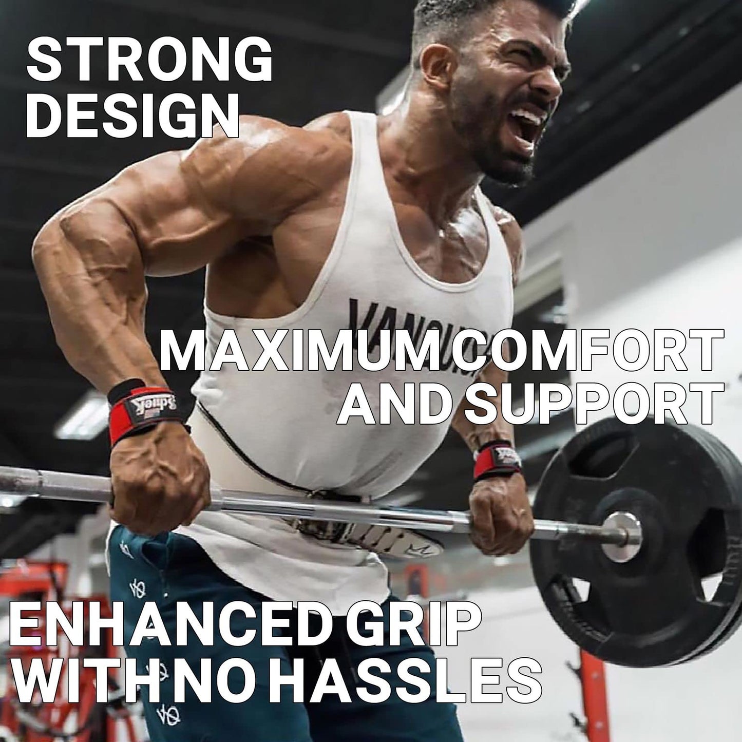 Schiek Sports Model 1000-DLS Deluxe Dowel Straps For Weight Lifting