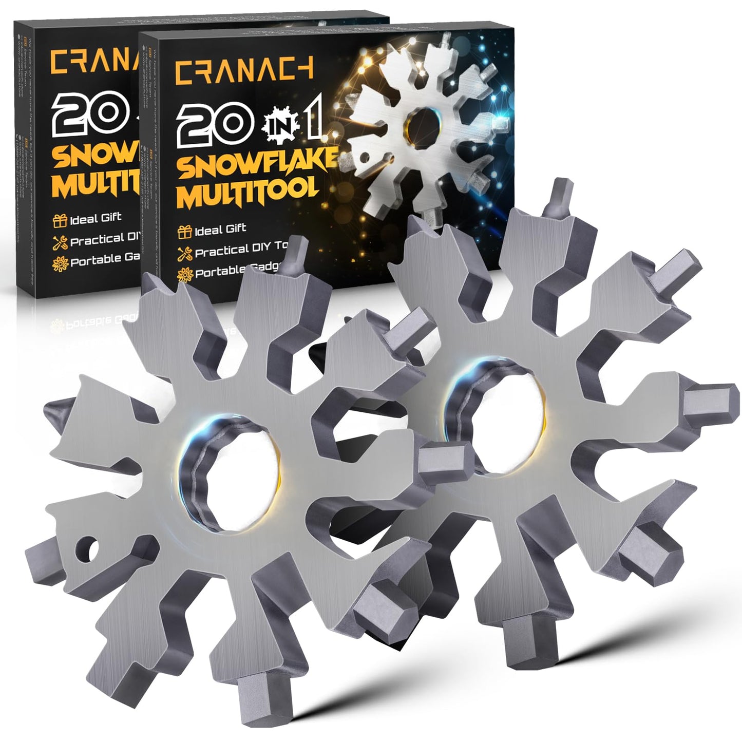 Christmas Stocking Stuffers for Women - Snowflake Multi Tools for Men, 20 in 1 Multitool Unique Cool Stuff Ideas Gadgets Gifts for Men Who Have Everything, Mini Portable Screwdriver Bottle Opener