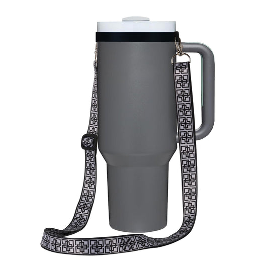 Water Bottle Holder with Adjustable Strap 30-59", Compatible with Stanley 40/30 oz Tumbler, Owala Water Bottle, Hydroflask, YETI and More, Water Bottle Carrier for Stanley Cup Accessories, Grey Retro