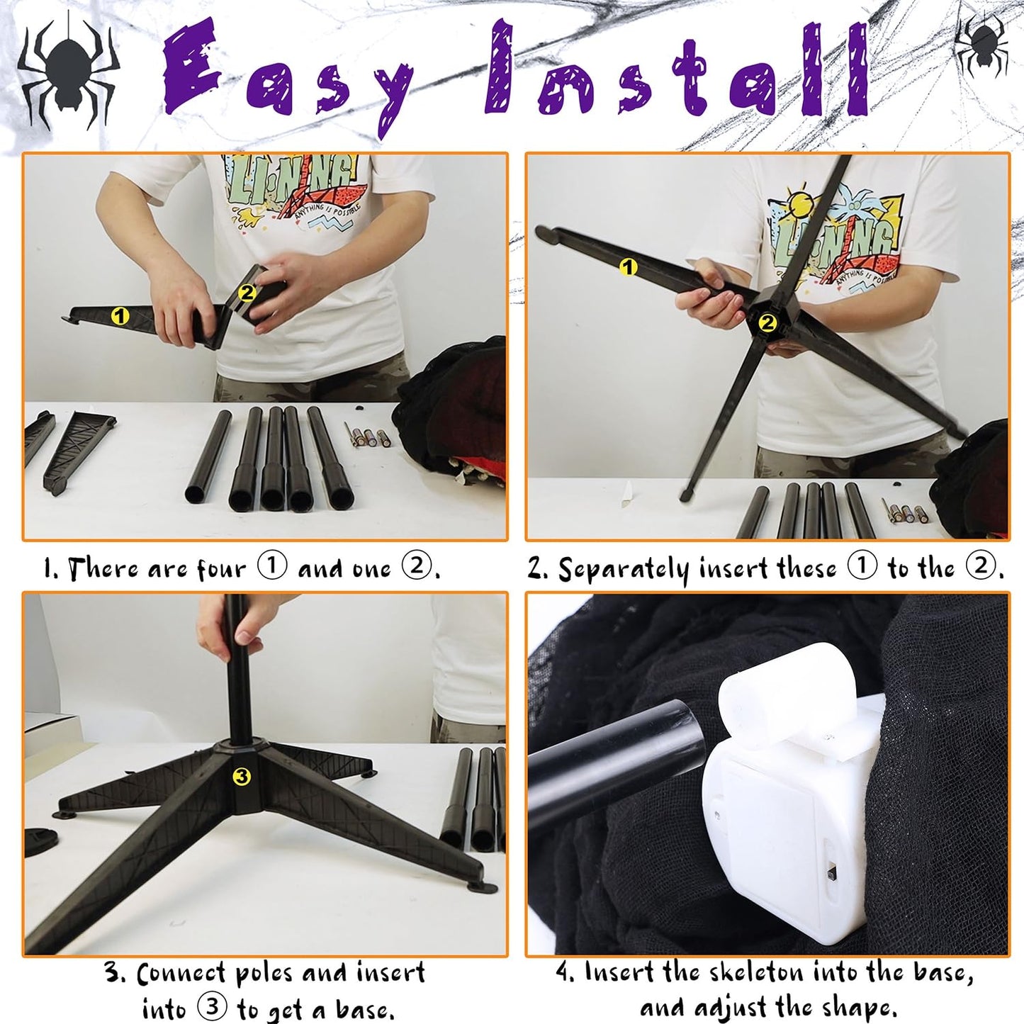 yosager 6FT Halloween Standing Witch with Scary Sound Effect & Red Eyes, Life Size Animated Scream Witch with Base, Halloween Haunted House Scary Props, Theme Park Horror Layout Party Decoration