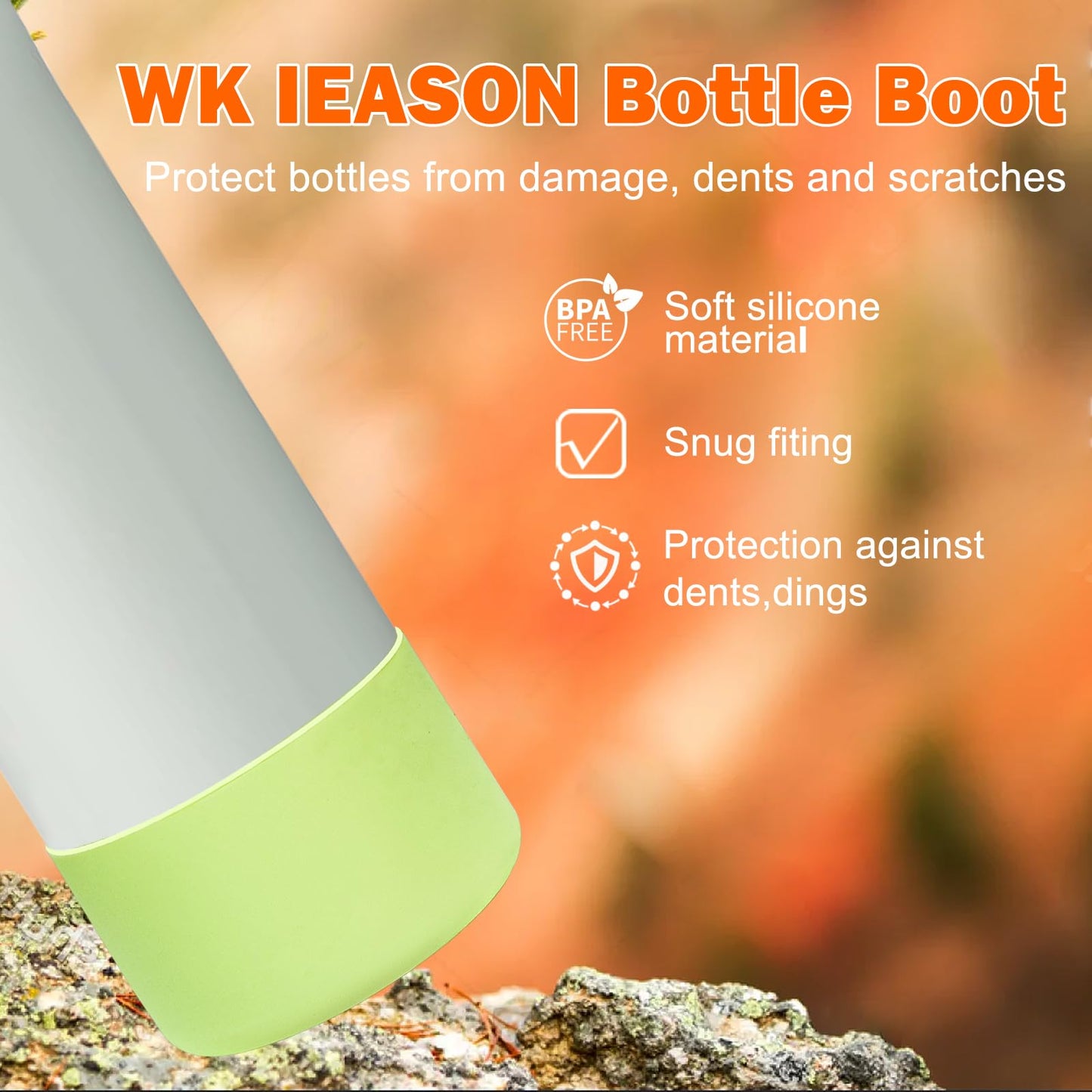 WK IEASON 2Pcs Silicone Water Bottle Boot for Owala 24oz, Protective Flask Bottom Cover Base for Owala FreeSip Twist and Flip Flask Bottles (Cream/mint, 24OZ)