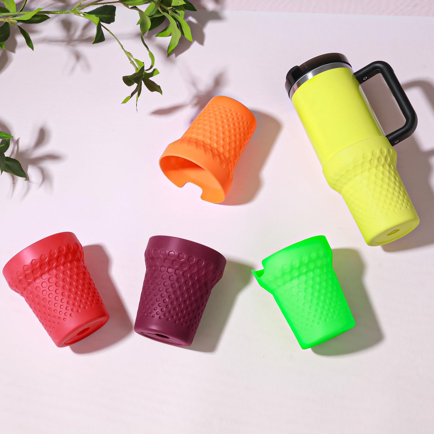 Thxbag Silicone Boot for Stanley Cup 30 oz, Green Neon Boot Sleeve Cover Fit with Stanley H2.0 and Quencher Adventure Tumbler Accessories (Neon Green, 30oz&20oz)