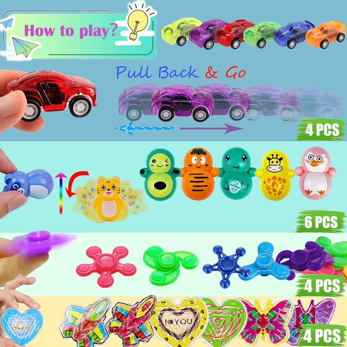 Dilycery 120 Pcs Party Favors Toy for Kids, Treasure Box Carnival Prizes for Classroom School Rewards, Christmas Stocking Stuffers, Goodie Bag Pinata Fillers Bulk Toys for Boys Girls