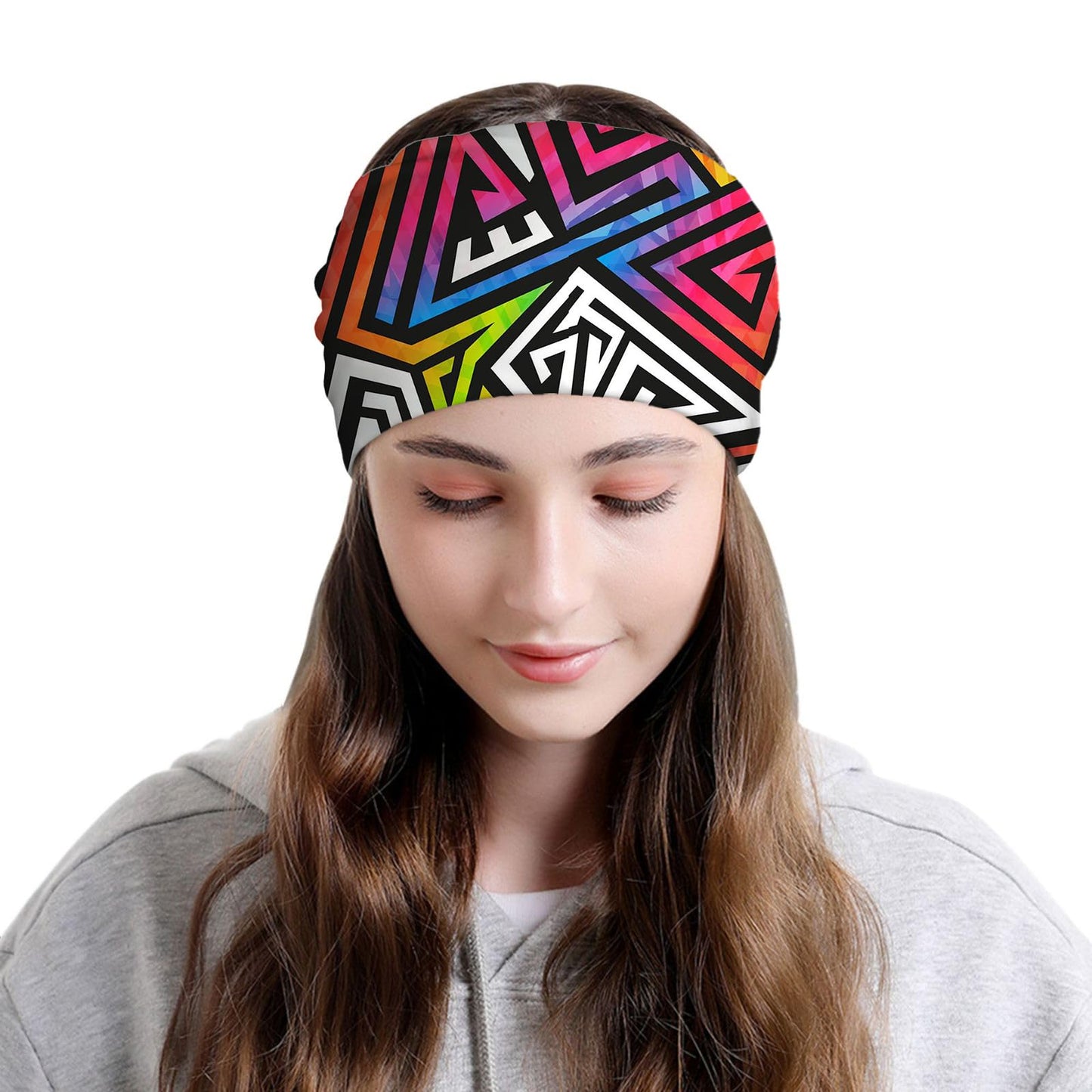 JoUbi Geometric Figure Women's Slouchy Beanie Hat Cute Turban Hats Cancer Headwear Caps Baggy Skull Sleep Scarf