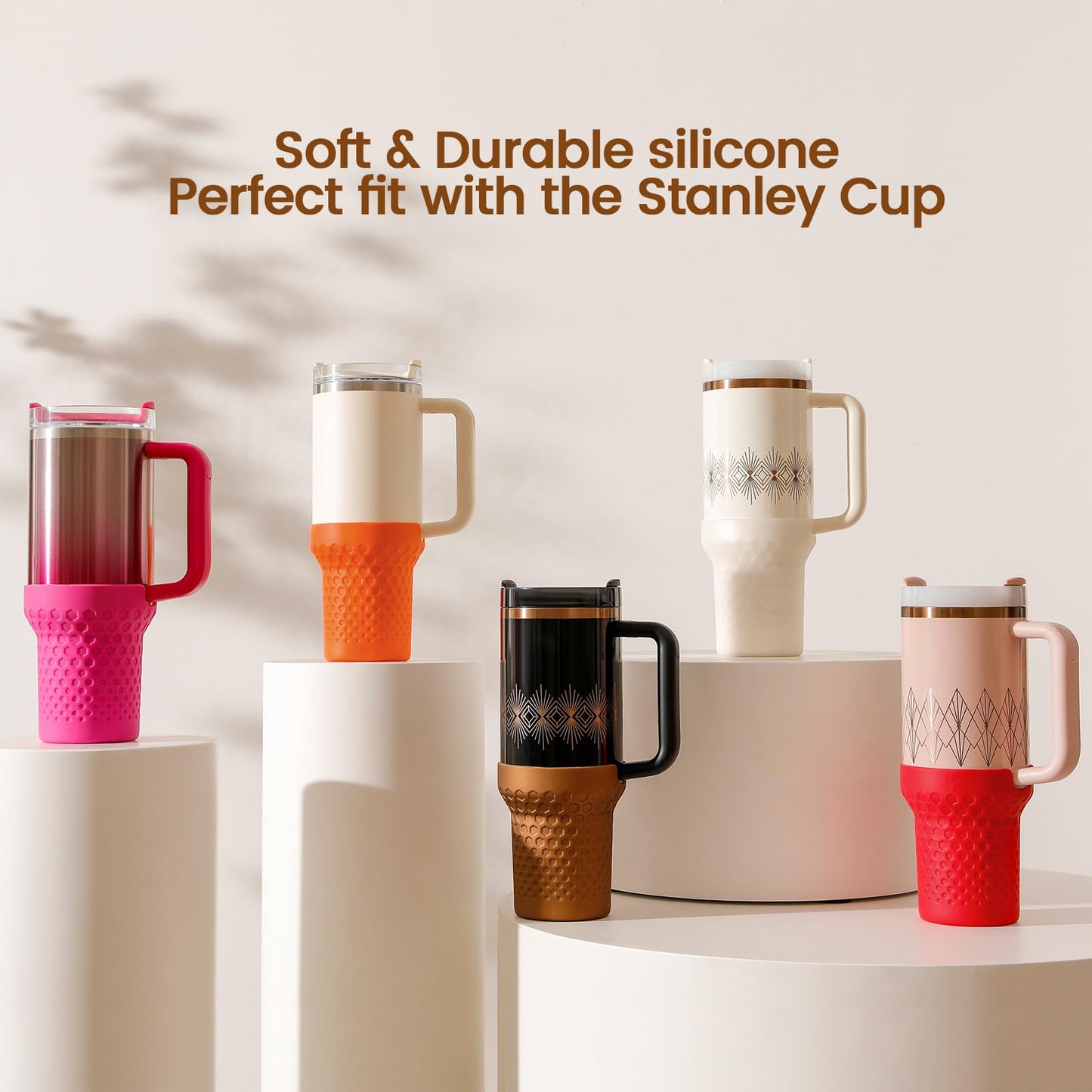 Thxbag Silicone Boot for Stanley Cup 30oz / 20oz, Red Tall Rubber Cup Bottom Protector for Stanley Quencher H2.0 FlowState Tumbler 30oz & Adventure Quencher Tumbler (30 oz & 20 oz, Magenta)