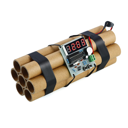 Realistic Fake Bomb Prop for Movies, Countdown Clock Timer Toy Bomb for Movie Prop, Fake Dynamite Stick Bomb Prop for Pranks, Halloween, Cosplay, Army Military Training, Party Decoration