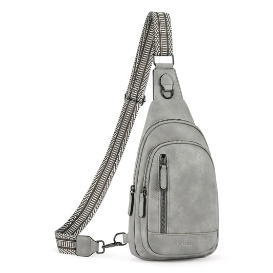 CLUCI Crossbody Bag for Women Cross Body Bag for Woman Sling Bag for Women Leather Trendy Large Sling Backpack Travel Crossbody Bag for Women Dark Gray