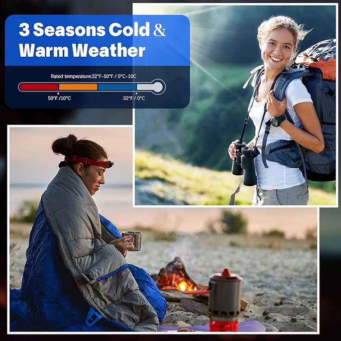 Macarrie 6 Pack Camping Sleeping Bags Bulk for Adults Backpacking Lightweight Waterproof 4 Season with Compression Sack Sleeping Bag for Hiking Travel Outdoor Travel Hunting