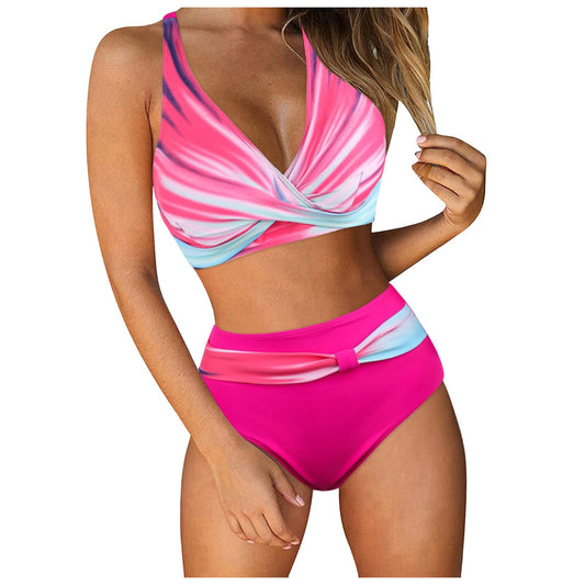 tummy control one piece swimsuit tummy control sporty print piece print strapless swimwear bathing suits swimsuits bikini sets Hot Pink