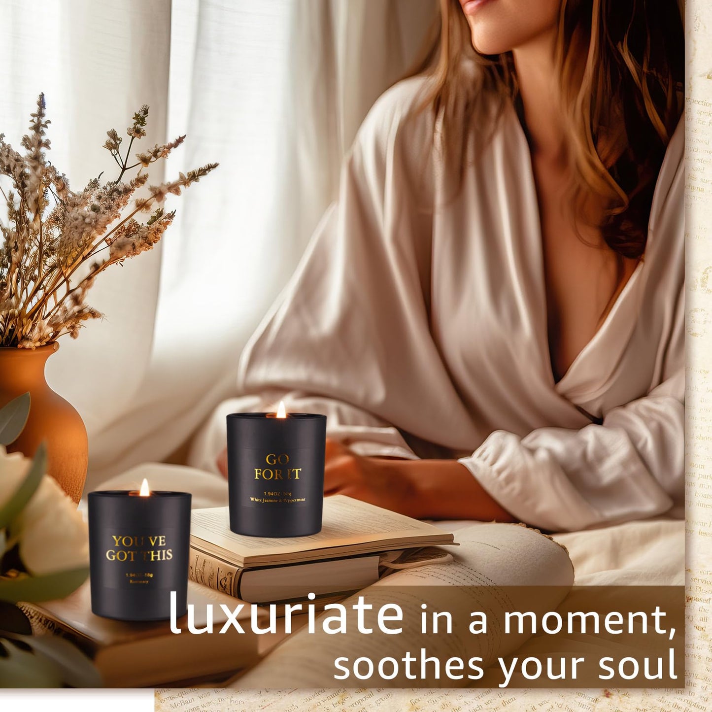 10 Pcs Motivational Aromatherapy Scented Candle Set Soy Wax Candles with Essential Oils Inspirational 4.4oz Scented Candles Gift Set for Women Mother Teacher Employee Christmas Birthday Gifts