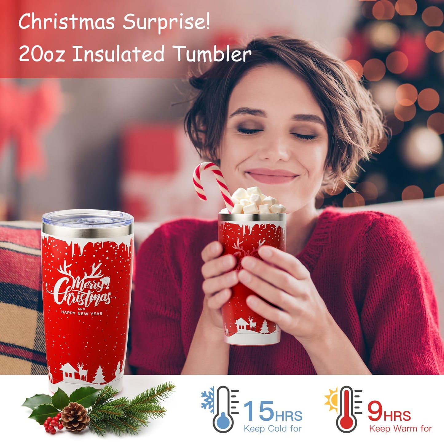 Happy New Year Christmas Gifts for Women-Valentines Day Gifts for Her-Unique New Year Gift Baskets for Women Gift Ideas-Holiday Spa Birthday Gift Set-Gifts for Mom Wife Grandma Friend Sister Coworker