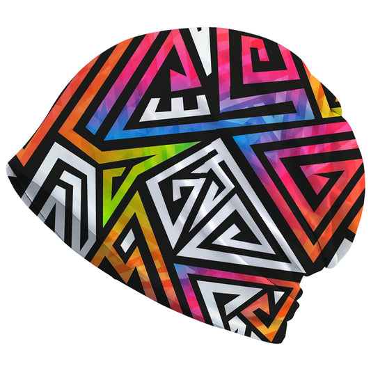 JoUbi Geometric Figure Women's Slouchy Beanie Hat Cute Turban Hats Cancer Headwear Caps Baggy Skull Sleep Scarf