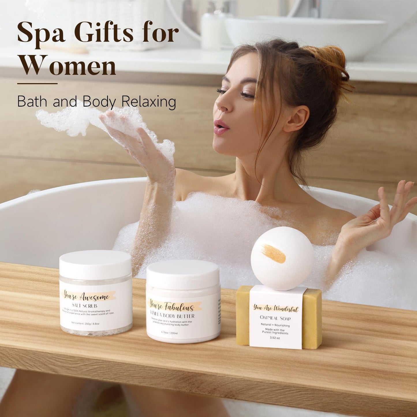 Spa Gifts for Women 13Pcs Mothers Day Gifts Happy Birthday Gift Baskets, Christmas Relaxing Home SPA Kit Bath Set Self Care Package Thank You Box for Mom Her Sister Teacher Friends Friendship