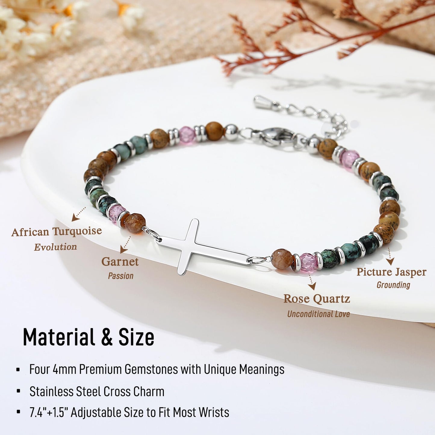 TONY & SANDY Best Friend Friendship Gifts for Women, Christian Cross Bracelet Woman Jewelry, Friendship Bracelets, Best Friend Birthday Christmas Gifts for Women Friends Female Bestie Bff