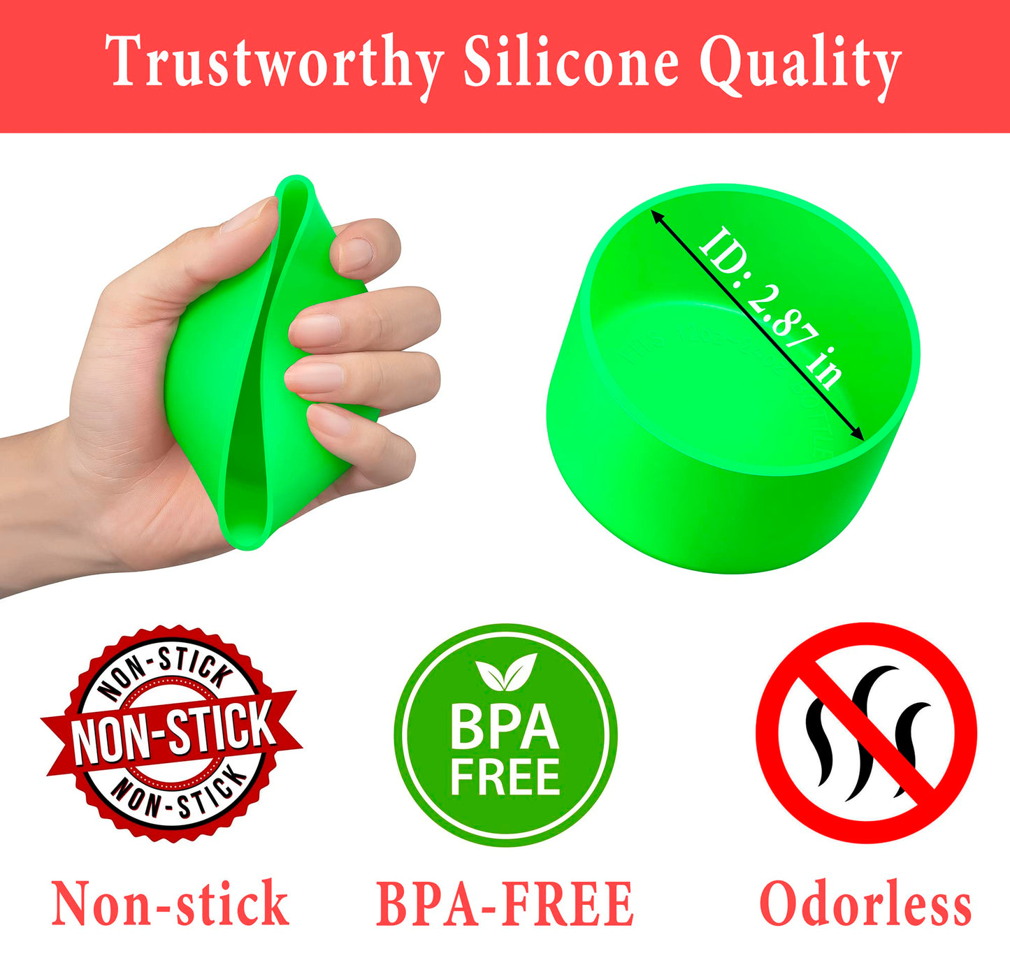 KTKUDY 2Pcs Silicone Boot for Stanley Quencher Tumbler H2.0 30 oz 40 oz & IceFlow 20 oz 30 oz & Intended for Hydro Flask Water Bottle 12-24 oz - Cup Bottom Accessories Fits Stanley Cup, Green