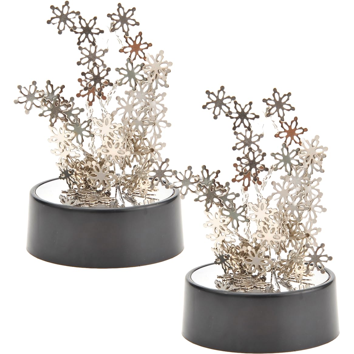 PowerTRC Toy Magnetic Desktop Sculpture (Snowflakes) | Mini Magnetic Art Decoration for Desktop | Fun Stress Relief Office Gift (2 Packs)