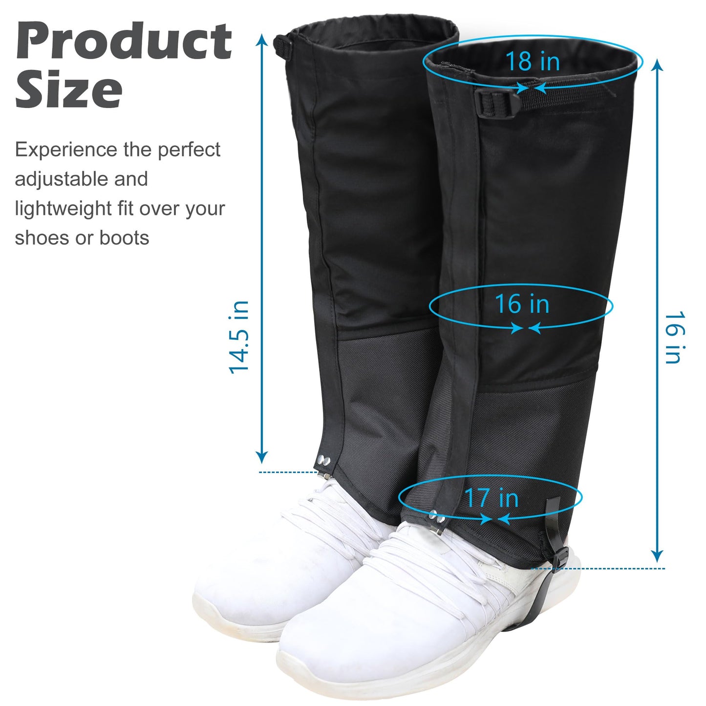 Tlswshsy Trimmer Brush Leg Gaiters-Waterproof Leg Guards for Trimming-Adjustable Lawn Care Leg Protection for Men and Women (Black)
