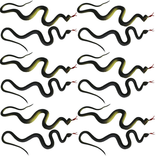 Haconba 20 Pack Realistic Rubber Snakes Plastic Snake Toys Fake Snakes for Party Favors Halloween Decoration Gag Toys, Prank and Prop 17.7 inch