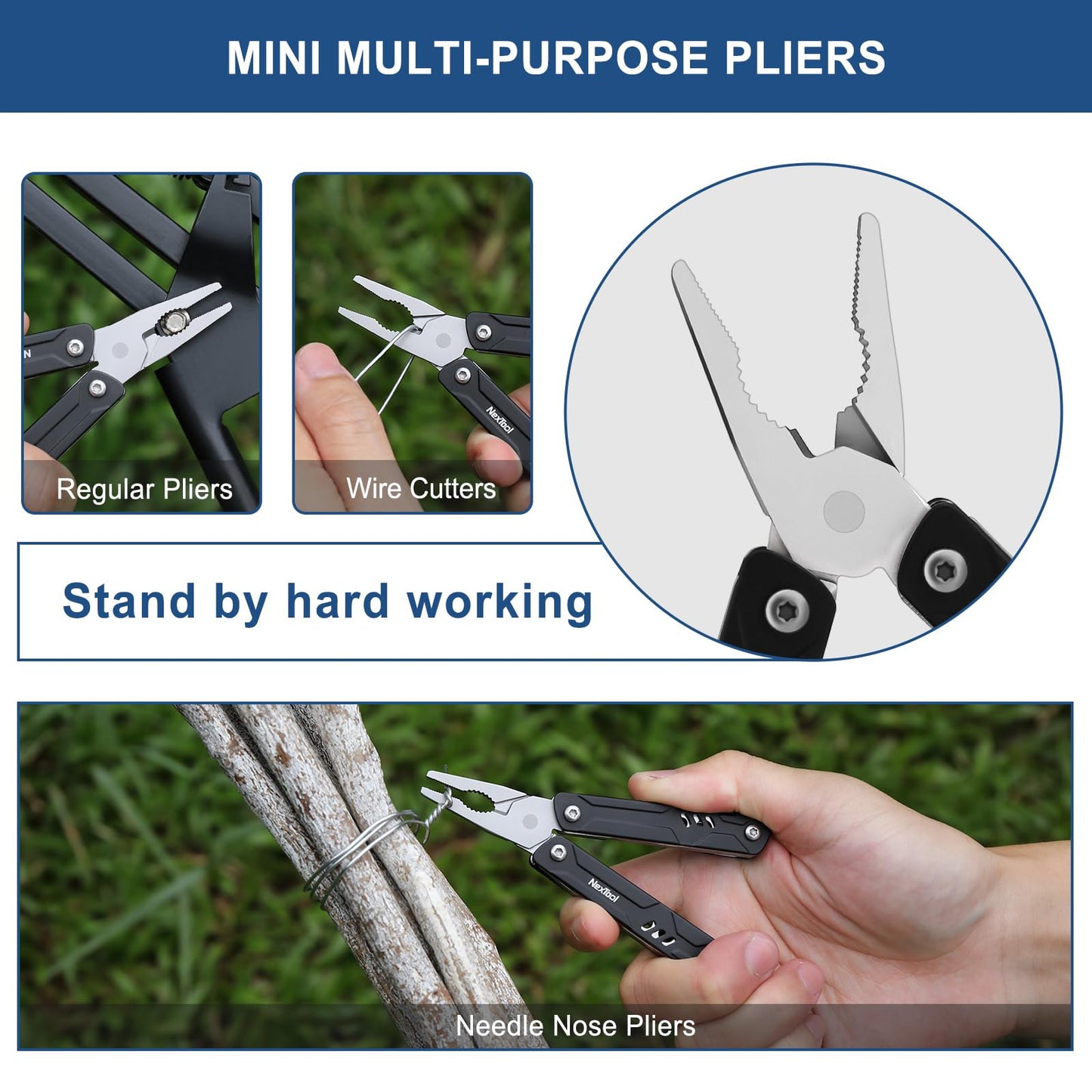 NexTool Mini Multitool - 9 in 1 Keychain Multitool with Needle Nose Pliers, Scissors, SIM Extractor and Screwdrivers for Travel, EDC, TSA Approved