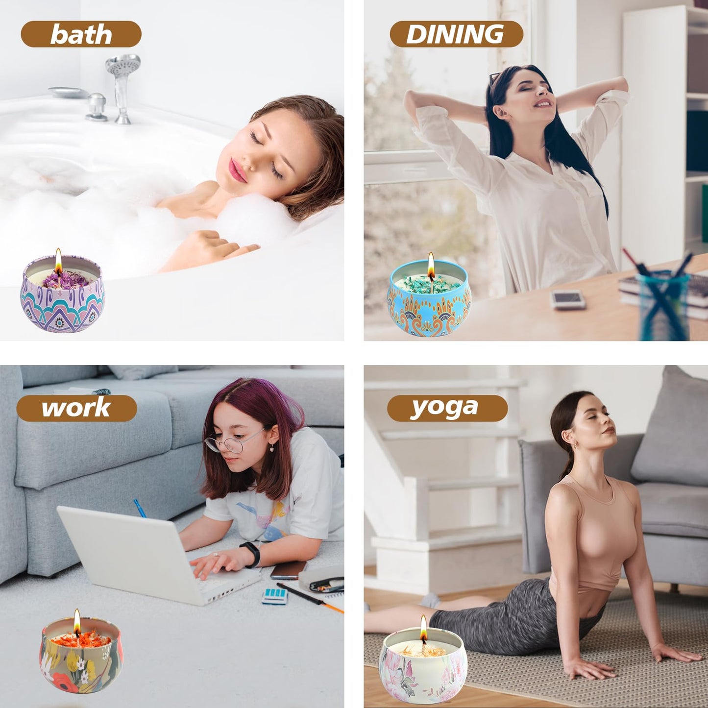 Peakpick 12-Pack Dried Flower Scented Candles Gift Set, Soy Wax, Aromatherapy Candles for Home Décor, Relaxation, and Unique Gifts – Ideal for Birthdays, Anniversaries, and Self-Care