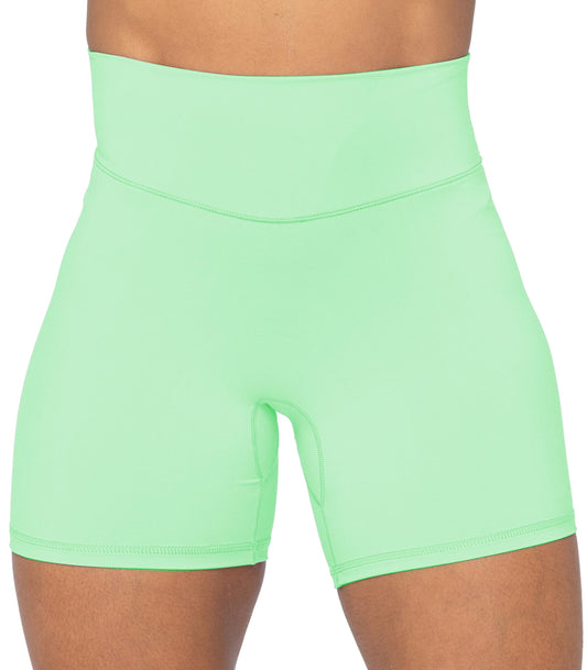 Sunzel Women's Biker Shorts in High Waist Tummy Control with No Front Seam 5" Mint Green X-Large