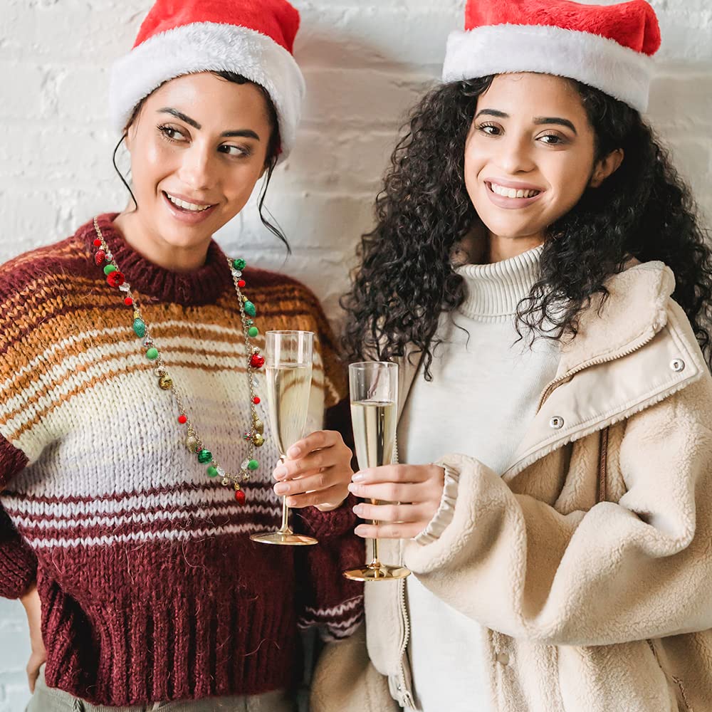 Madison Tyler Christmas Necklace Jewelry Set for Women | Statement Christmas Jingle Bells Light Bulbs Necklace | Dangle Ball Earrings | Xmas Holiday Necklaces Gifts