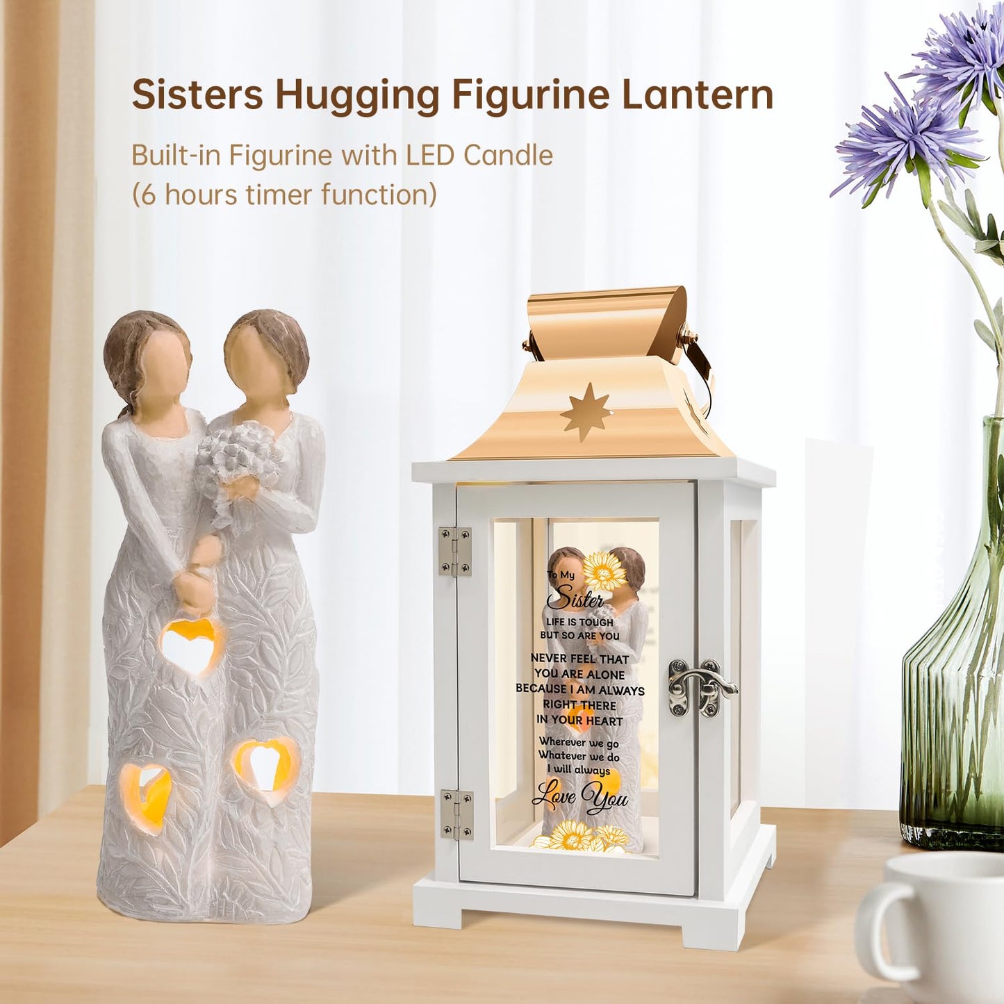 Homazing Sister Gifts Lantern - Unique Sister Gift Ideas for Mothers Day, Christmas, Thanksgiving