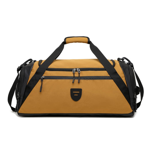 Gym duffle Bag For Men 40L Sports Duffel Bags Large Gym Bag For Women With Shoe Compartment & Wet Pocket Water Resistant Travel Duffel Bag Lightweight Weekender Overnight Bag,Khaki