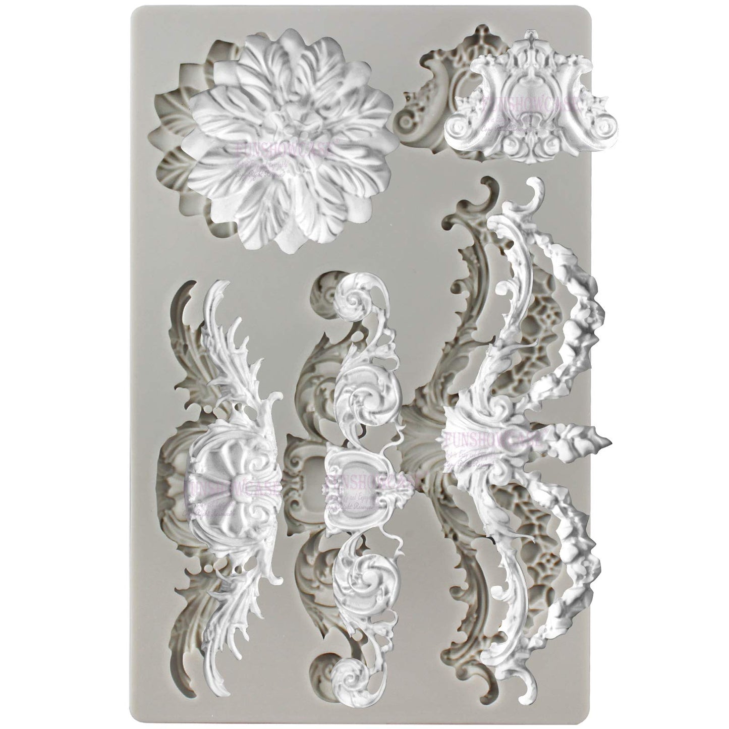 Baroque Style Ornament Curlicues Silicone Molds 3-Count Cherub Birdbath Scrollworks Art Deco Inspired Lace