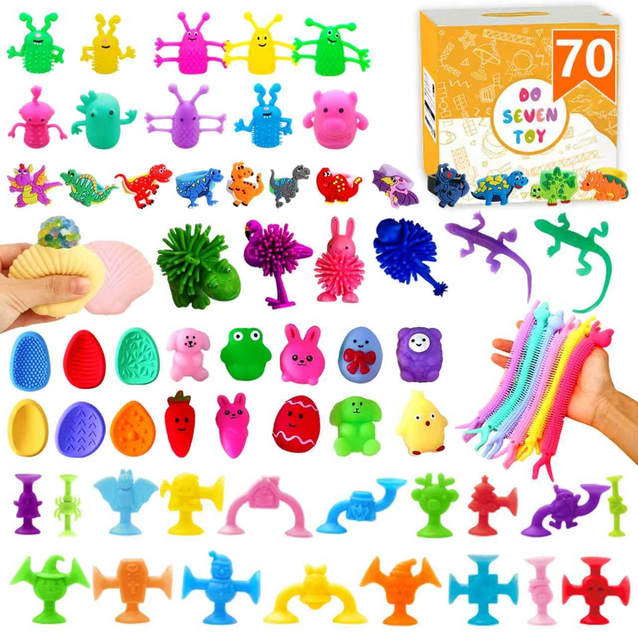 70 Pcs Fidget Toys Set,Stocking Stuffers for Kids, Gifts for Kids, Party Favors - Stress Relief Sensory Toys - ADHD Toys,Anxiety Carnival Treasure Classroom Prizes