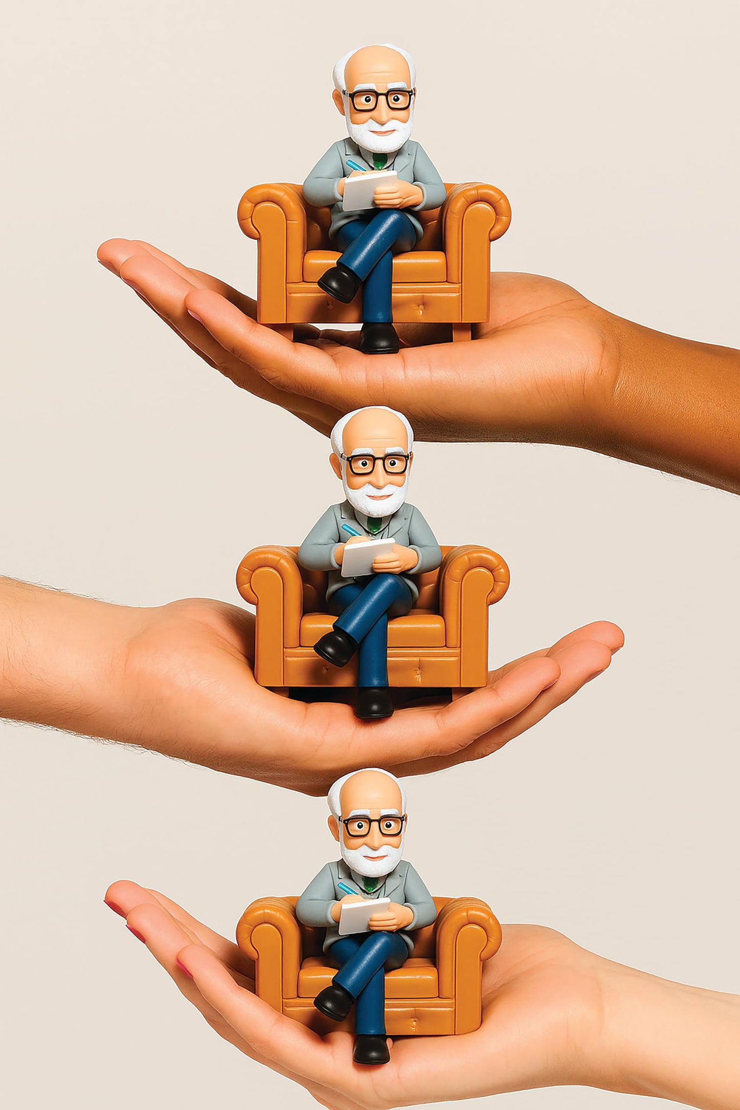 NPW Desktop Therapist, Novelty Prank Gift for Kids & Adults, Funny Sound Machine with 16 Sound Phrases of Emotional Support, Batteries Included