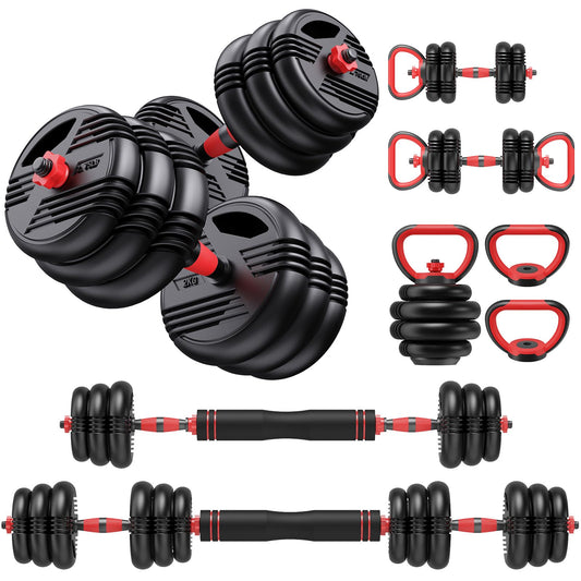 UNNMIIY Adjustable Dumbbell Set, 22LB/44LB/66/88LB Weights, 4-in-1 Dumbbell Set with Connector for Home Gym , Used as Dumbbell, Kettlebell, Barbell, Push-up Stand, Fitness Equipment for Men/Women (66, LB)