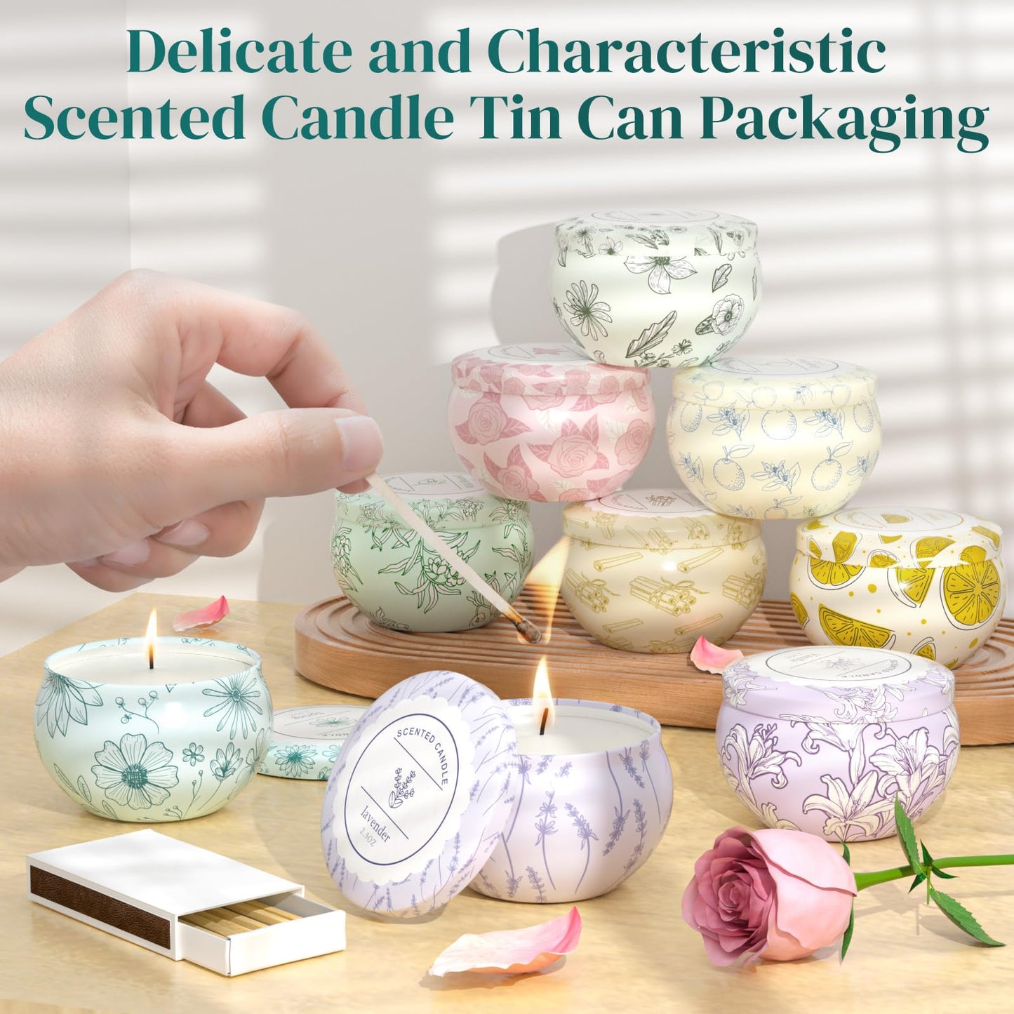 WarmEmbrace Scented Candles, Candle Set of 9, Long-Lasting Candles for Women, Candle Present Set for Birthday, Christmas, Mother’s Day