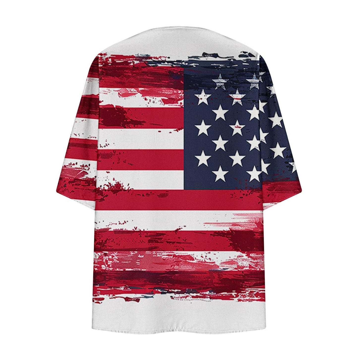 My Orders Deals Of The Day Clearance Women American Flag Lightweight Chiffon Cardigan Short Sleeve Flowy 4th of July Cover Up Casual Open Front Blouse Top Multicolor,XL