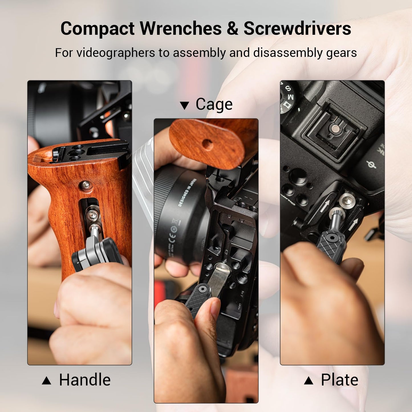 SMALLRIG Folding Tool Set with Screwdrivers and Hex Key Wrenches, Seven Functional Tools Included (Black) - 4681