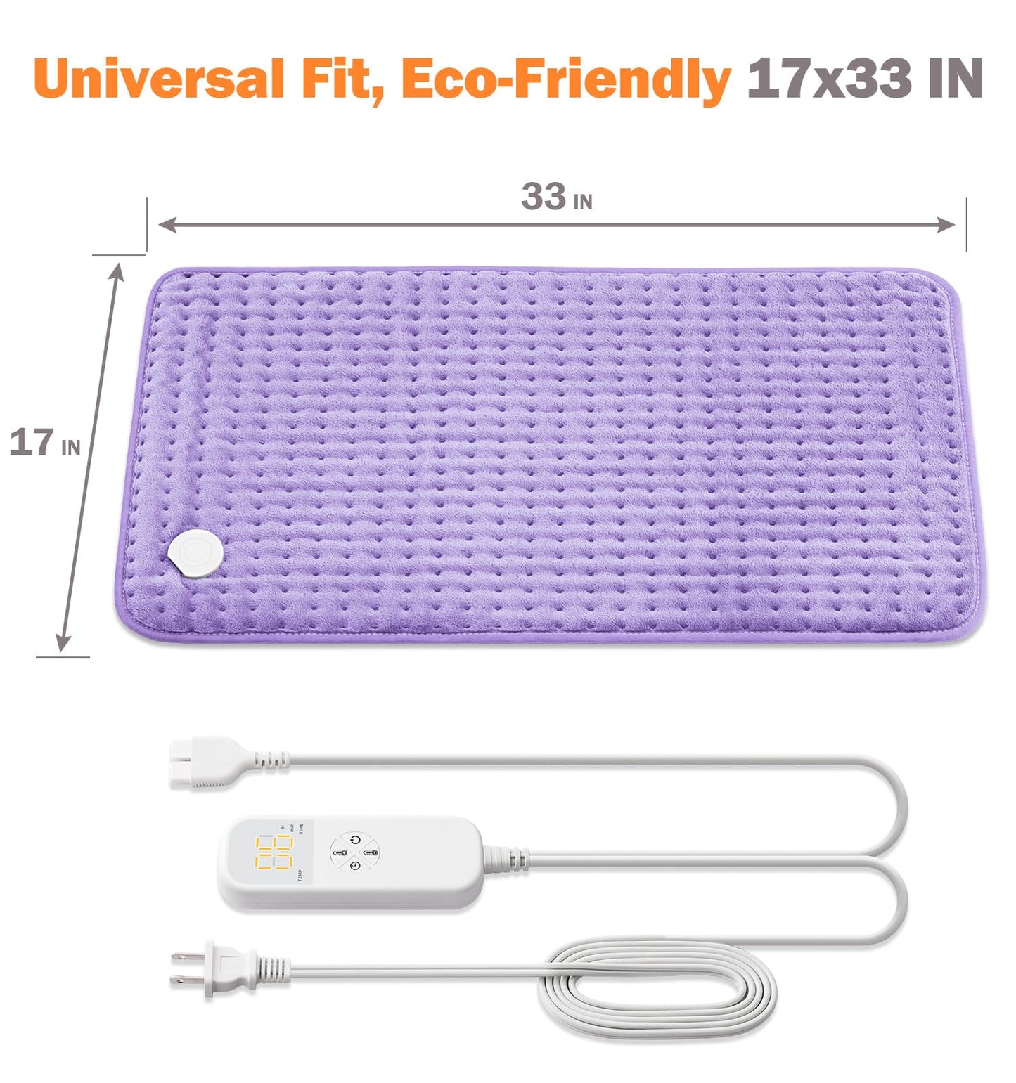 17"x33" Heating Pad for Back Pain Relief, Electric Heating Pads for Neck/Shoulder/Muscle Pain, Auto Off, 6 Heat Settings - Mothers Day Christmas Gifts for Women Mom Sister Wife Grandma