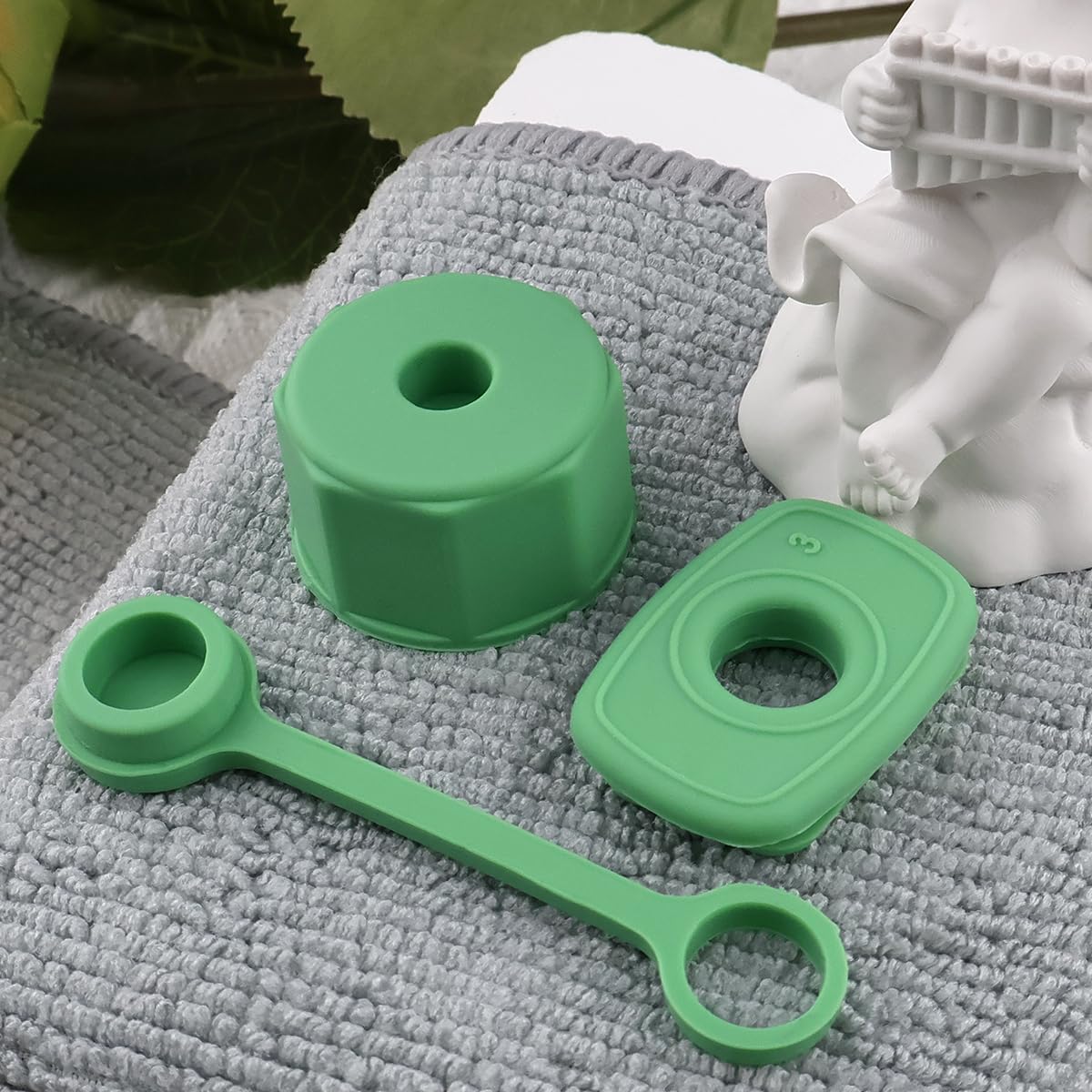 Silicone Spill Stopper Sets for Stanley 40/30 oz Quencher H2.0&1.0 Tumbler with Handle, Cup Accessories with Straw Cover Caps, Leak Stoppers(6Pcs Version 1.0&2.0) (Jade)