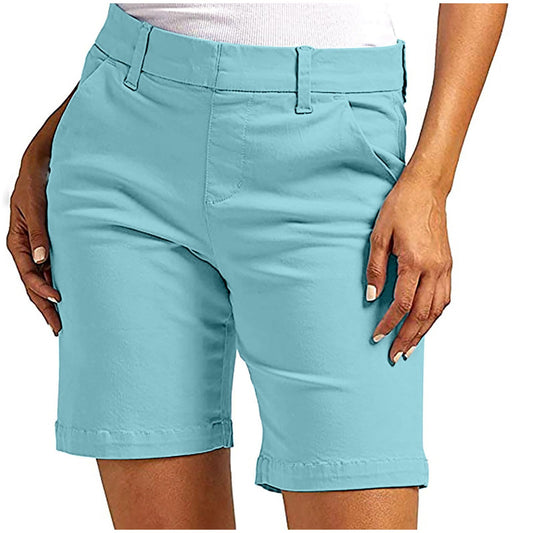 Aboser Workout Shorts Women,Shorts for Women Twill Stretch Sweatshorts Baggy Elastic Waisted Sweatshort Baggy Lounge Short Pants with Pockets,Prime of Day Savings,Sky Blue,XX-Large