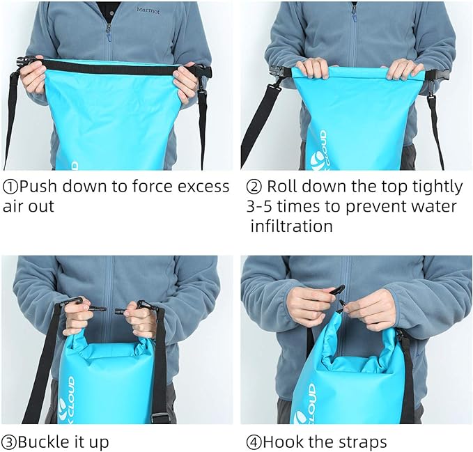 ROCK CLOUD Dry Bag Waterproof 30L Dry Sack for Kayaking Rafting Boating Beach Surfing Swimming Canoe Camping Hiking Fishing Ski, Lake Blue