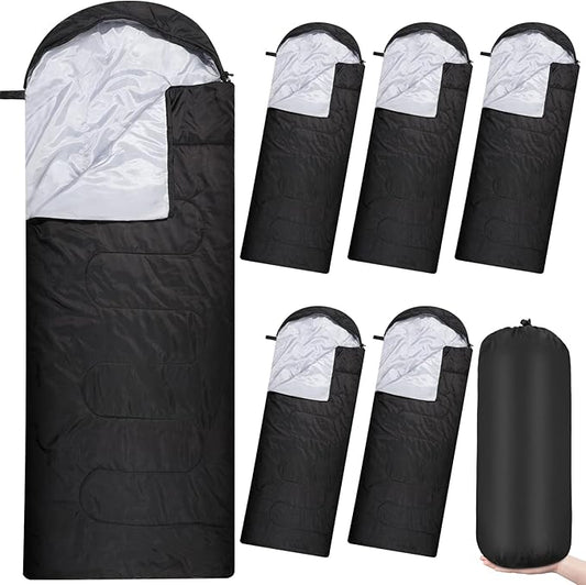 Macarrie 6 Pack Camping Sleeping Bags Bulk for Adults Backpacking Lightweight Waterproof 4 Season with Compression Sack Sleeping Bag for Hiking Travel Outdoor Travel Hunting