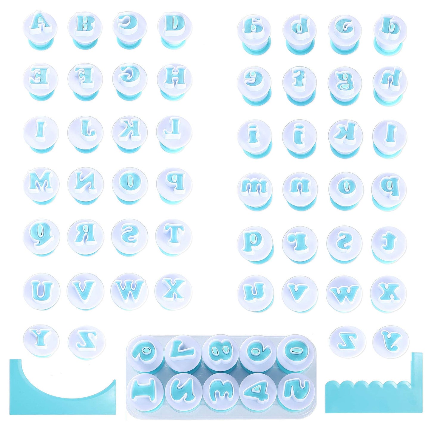 Nuoda Fondant Alphabet/Letter Cutters and Number set,Cake Biscuit Mold,Cake Decorating Tools, Cookie Stamp Impress,Embosser Cutter,DIY Sugar Cookies Chocolate Plunger(3 Set of Number and Letters)