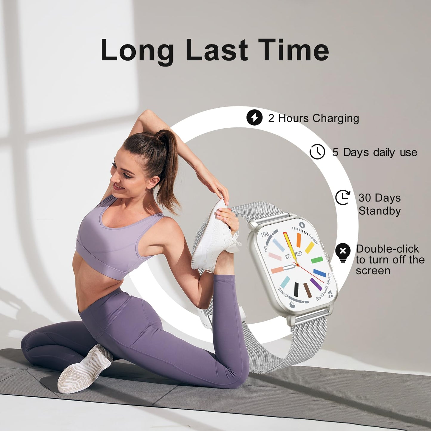 Smart Watches for Women Men Fitness Tracker Watch 2.04 HD Screen Sport Watch with ChatGpt AI Voice 3 Bands Step Counter 24/7 Heart Rate Sleep Monitor Smartwatch for Android iOS (Silver)