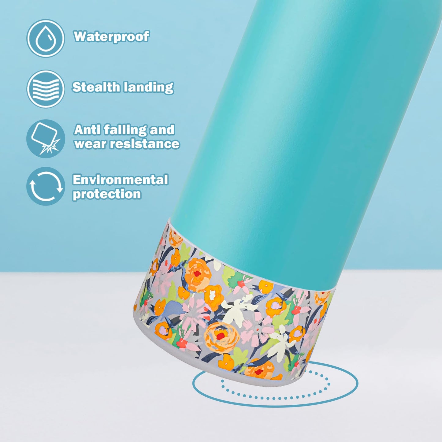 HEYSKAY 2PCS Silicone Boot for Owala Flask Water Bottle 24oz Anti-Slip Protective Sleeve for Owala Twist,FreeSip and Flip Stainless Steel Water Bottle BPA-Free Boot Bottom Base