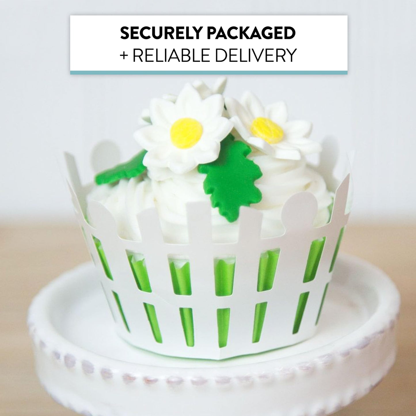 Edible Daisy Cake Decorations, 18 Count White and Yellow Sugar Flowers, Unwired 1 Inch, Daisy Cupcake Toppers, Edible Flowers Cake Decorations by Chef Alan Tetreault, Global Sugar Art