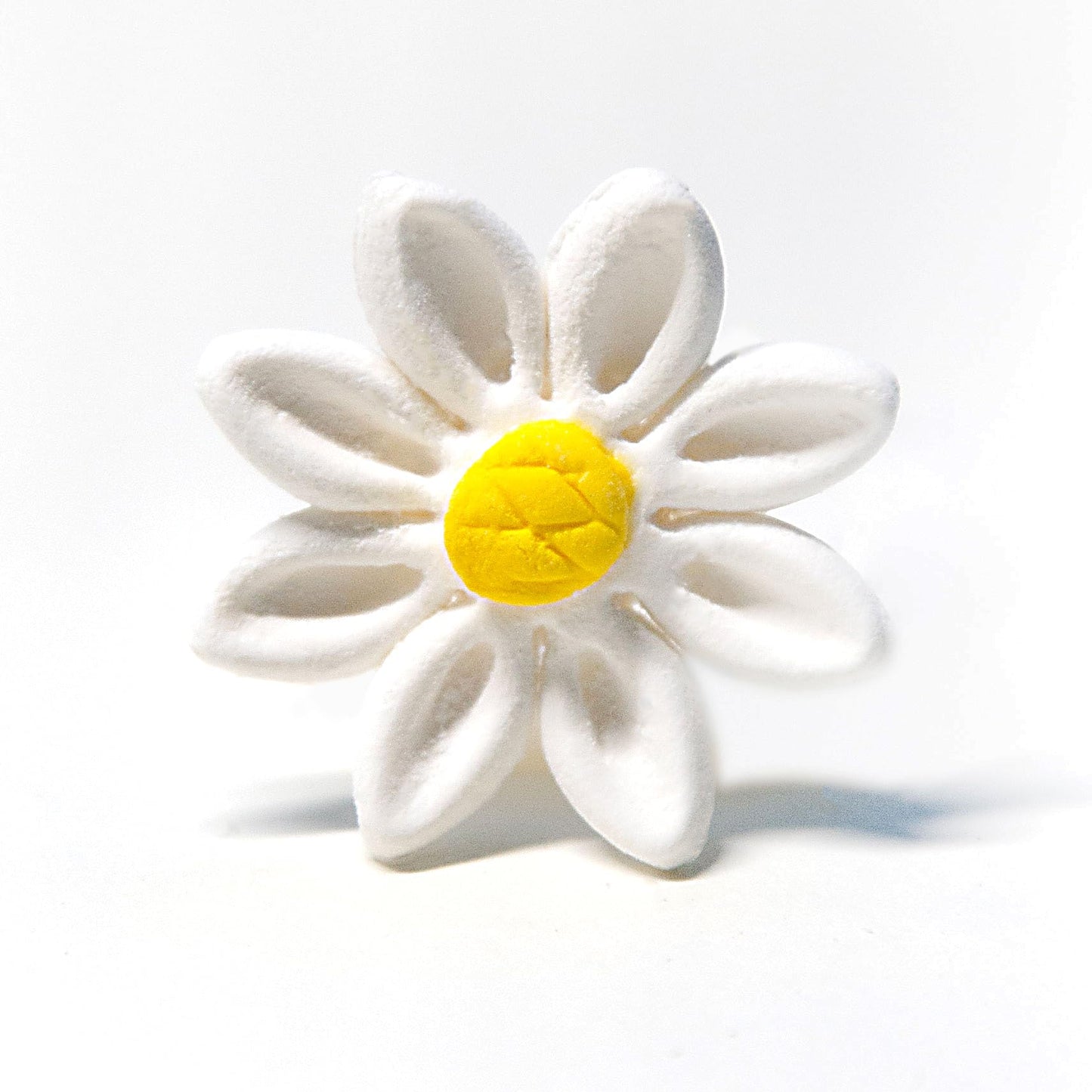 Edible Daisy Cake Decorations, 18 Count White and Yellow Sugar Flowers, Unwired 1 Inch, Daisy Cupcake Toppers, Edible Flowers Cake Decorations by Chef Alan Tetreault, Global Sugar Art